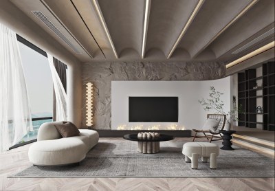 现代客厅3D模型下载